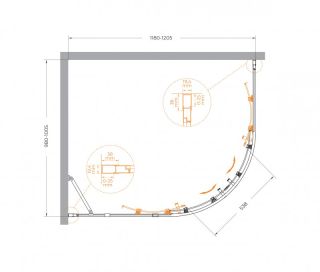 Душевой уголок CEZARES MOLVENO-RH-1-120/90-C-BORO-IV